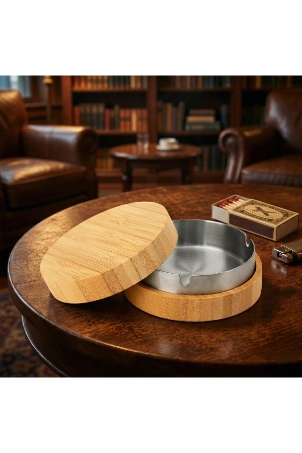 Bidebuvar Bambu Kapaklı Küllük