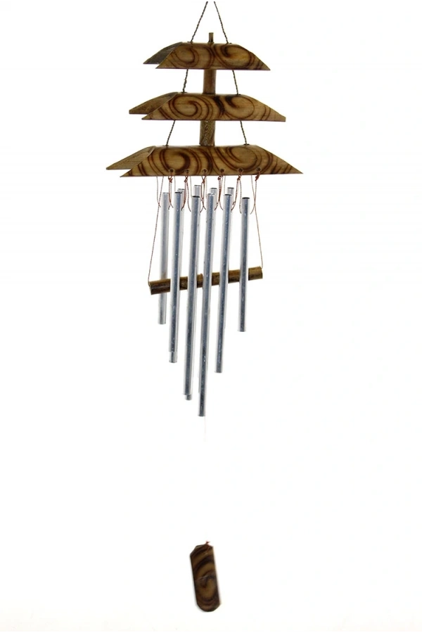 Bidebuvar Bambu Metal Çanlı Rüzgar Çanı
