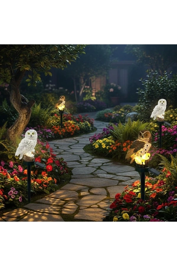 Bidebuvar Baykuş Tasarımlı Solar Kazıklı Bahçe Aydınlatma