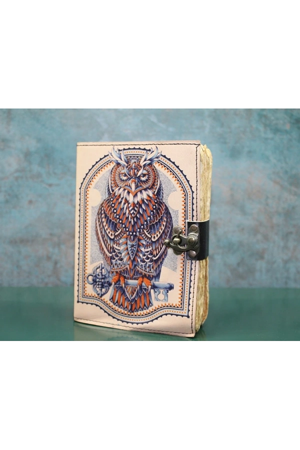 Bidebuvar Baykuşlu Deri Defter Model 3