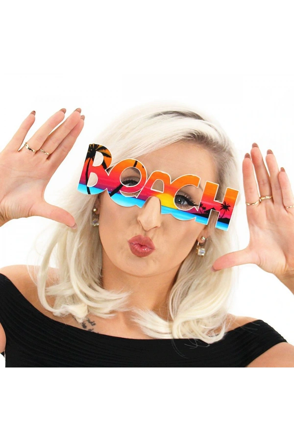 Bidebuvar Beach Yazılı Parti Gözlüğü