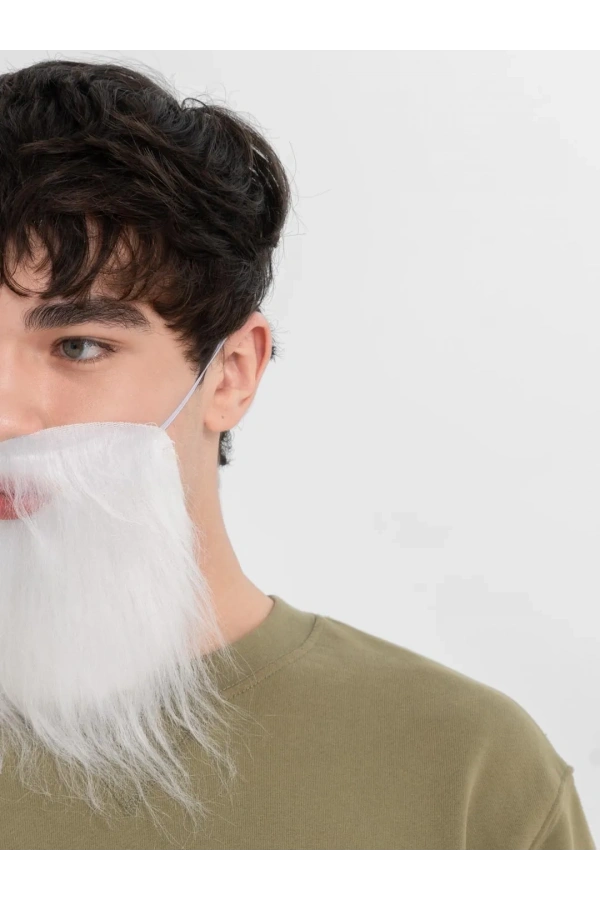 Bidebuvar Beyaz Kırçıllı Takma Sakal Çocuk Yetişkin