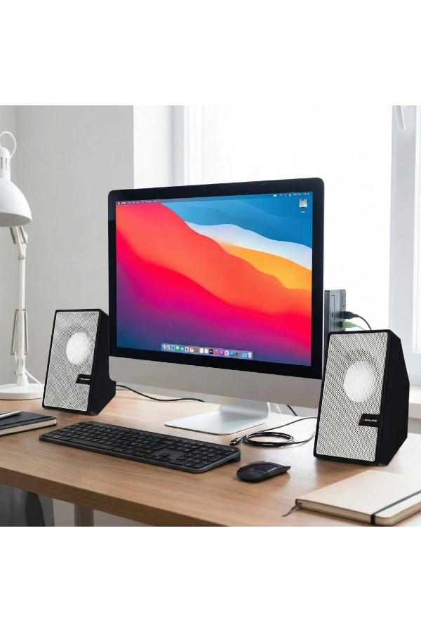 Bidebuvar Beyaz USB 2.0 + 3.5mm USB Hoparlör