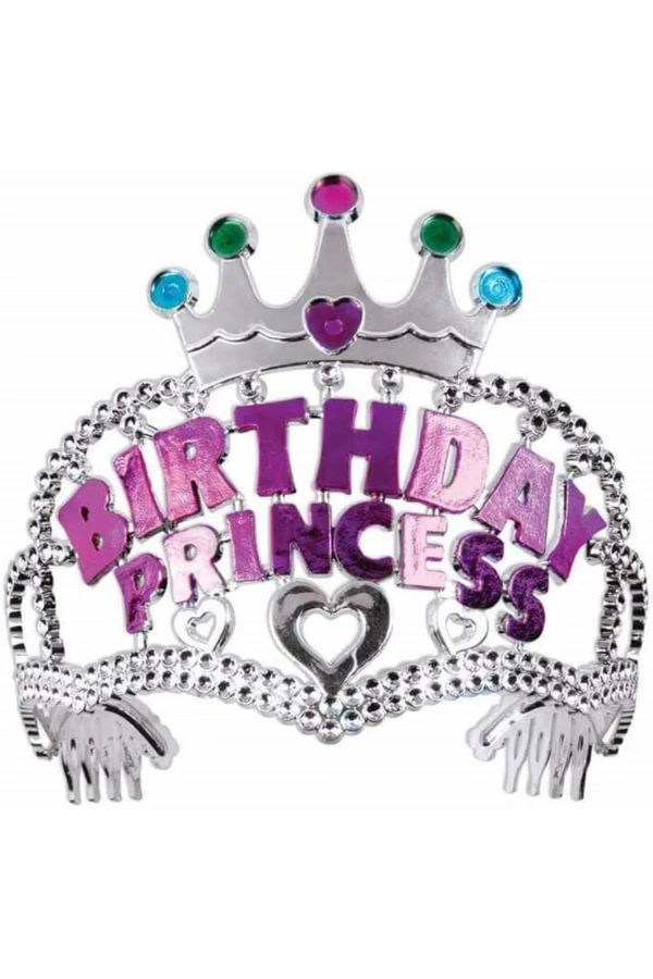 Bidebuvar Birthday Prenses Yazılı Çocuk Parti Tacı