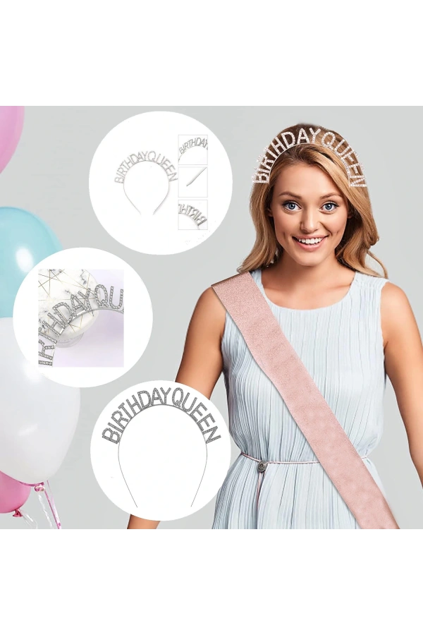 Bidebuvar Birthday Queen Yazılı Kraliçe Taç