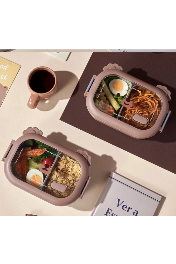 Bidebuvar Bölmeli Paslanmaz Çelik Yemek Kutusu