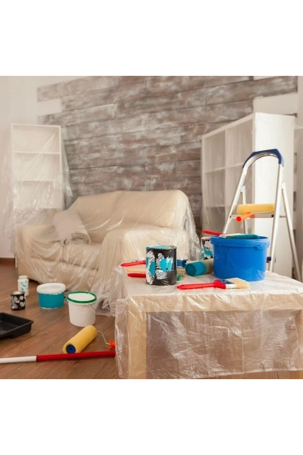 Bidebuvar Boya Badana Eşya Koruma Yapışkanlı Örtü 180 cm x 15 mt