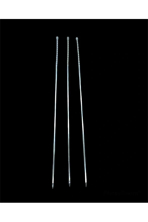 Bidebuvar Burgulu Kuşbaşı Şişi - Metal - Kalın Kare - 50 cm