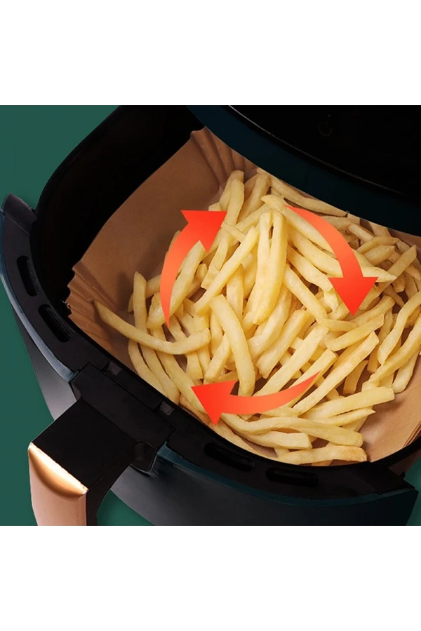 Bidebuvar Büyük Boy Air Fryer Fritöz Pişirme Kağıdı 50 Adet