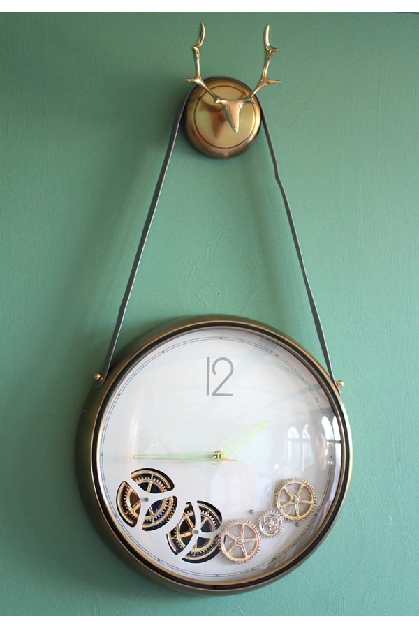 Bidebuvar Çarklı Geyikli Duvar Saati