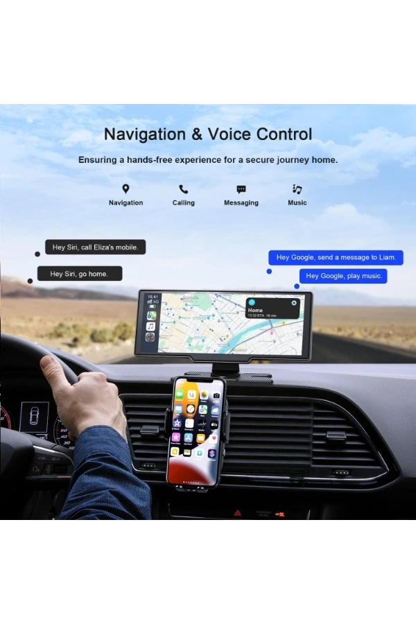 Bidebuvar Çift Lens Kameralı Apple Ve Android CarPlay
