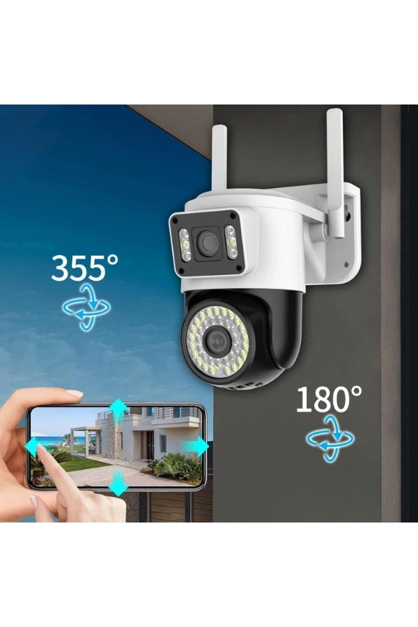 Bidebuvar Çift Lensli Dış Mekan Wi-Fi Kamera