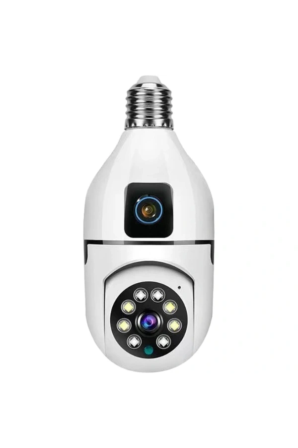 Bidebuvar Çift Lensli Duy Girişli Kablosuz Ampul Kamera
