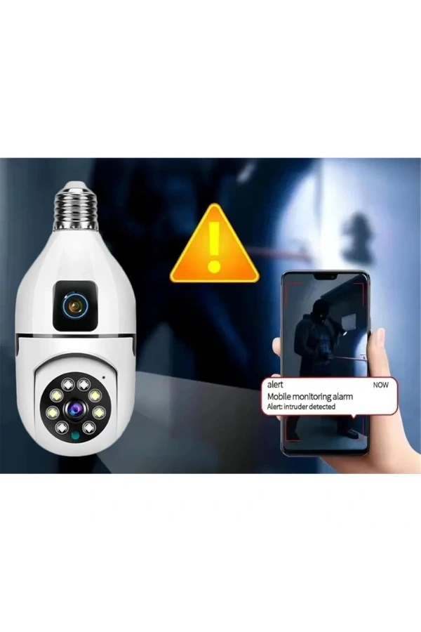 Bidebuvar Çift Lensli Duy Girişli Kablosuz Ampul Kamera