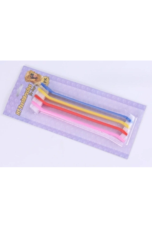 Bidebuvar ÇIFT TARAFLI HAYVAN DIŞ FİRÇASI 4 LÜ SET