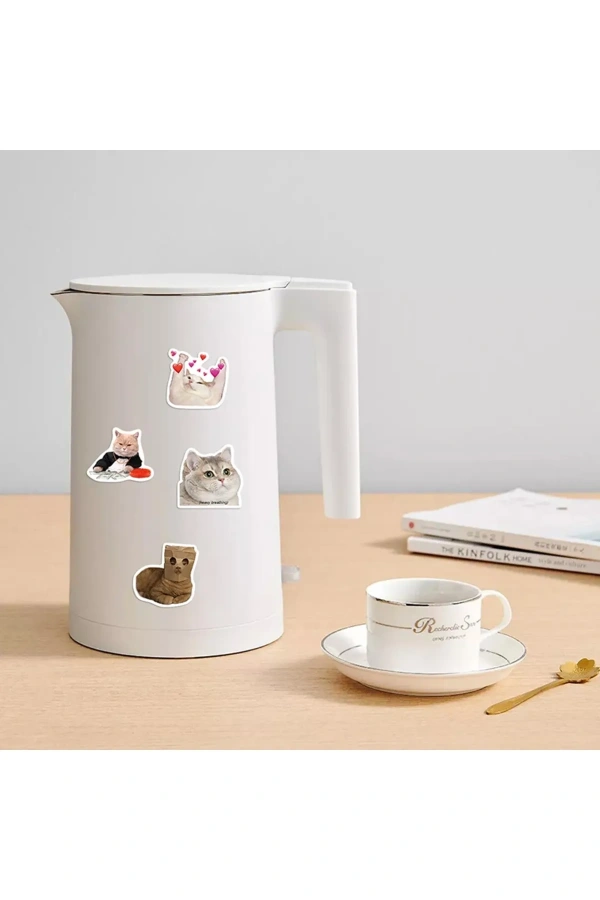 Bidebuvar Çılgın Kediler Macbook Notebook Tablet Telefon Ajanda Laptop Defter Sticker Seti