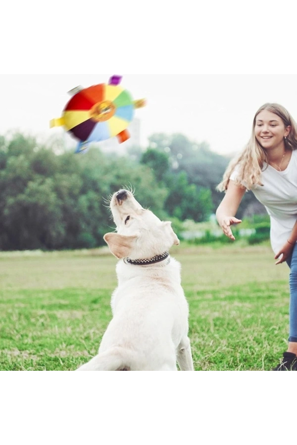 Bidebuvar Çıngıraklı Peluş Frizbi Evcil Hayvan Oyuncağı