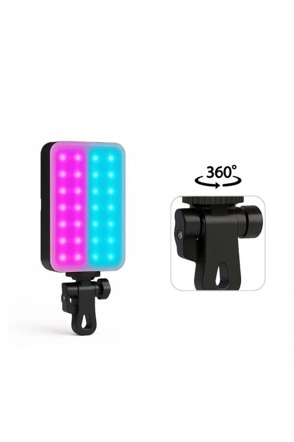 Bidebuvar Clip-Fill Taşınabilir Mini RGB Led Selfie Işığı