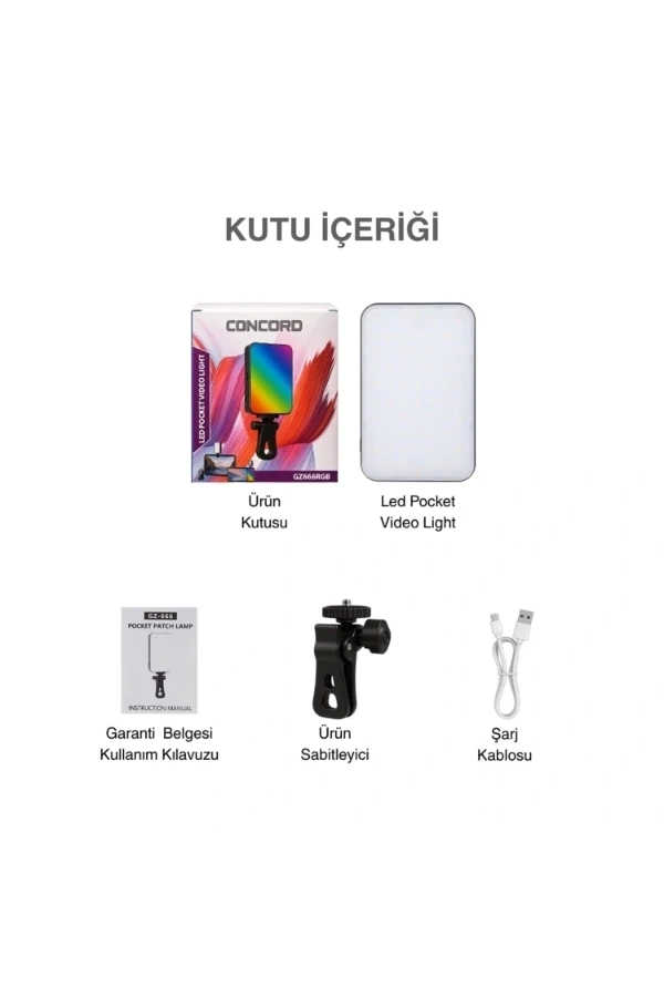 Bidebuvar Clip-Fill Taşınabilir Mini RGB Led Selfie Işığı