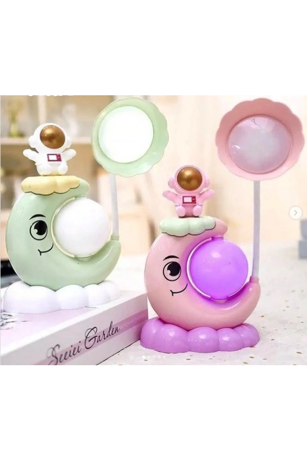 Bidebuvar Çocuk Odası Ay ve Astronot Desenli Gece Lambası