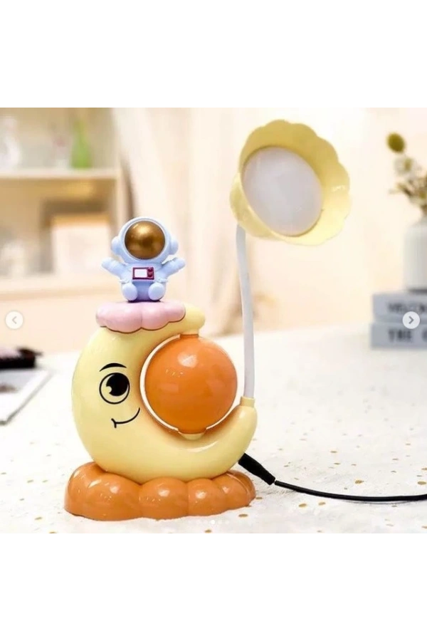 Bidebuvar Çocuk Odası Ay ve Astronot Desenli Gece Lambası