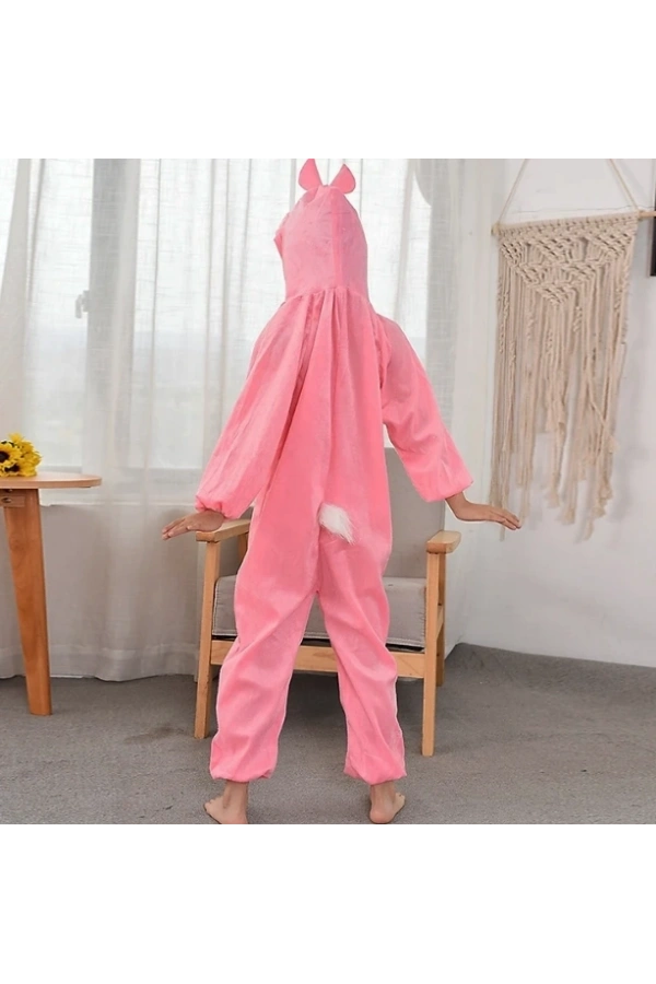 Bidebuvar Çocuk Tavşan Kostümü Pembe Renk 4-5 Yaş