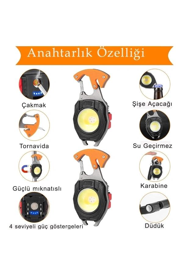 Bidebuvar Çok Fonksiyonlu Anahtarlık Kamp Lambası