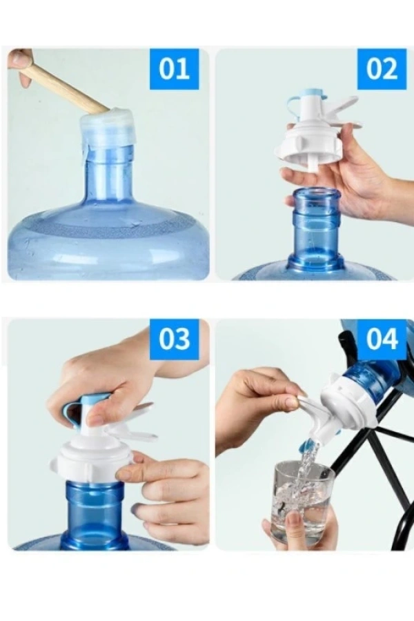 Bidebuvar Damacana Musluk Başlığı ve Metal Ayak Stand Seti