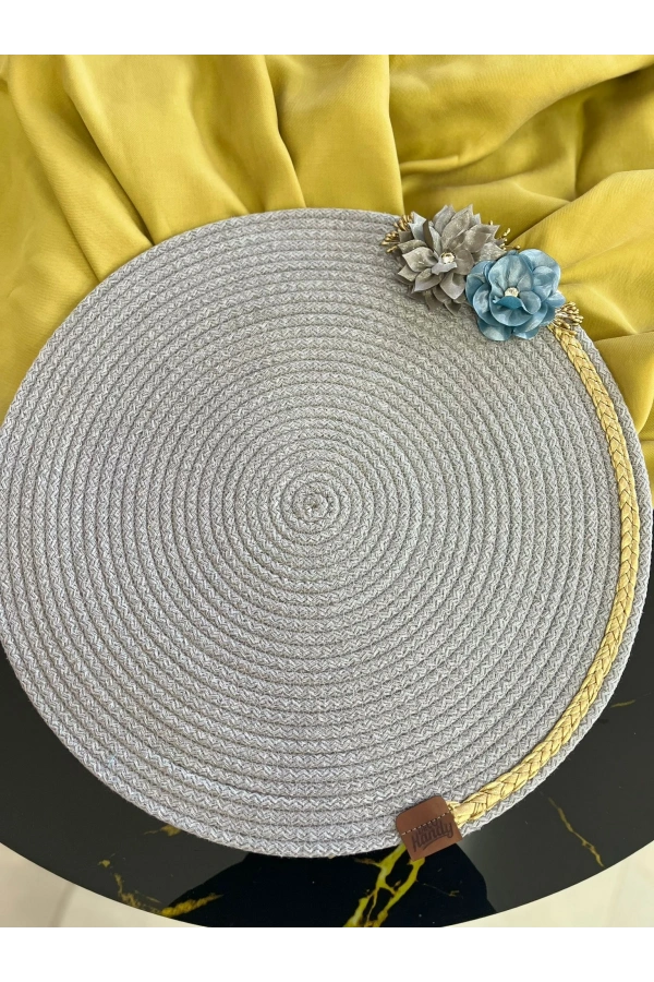 Bidebuvar DecoHandy 39cm Çiçekli Jüt Örme Supla Amerikan Servis