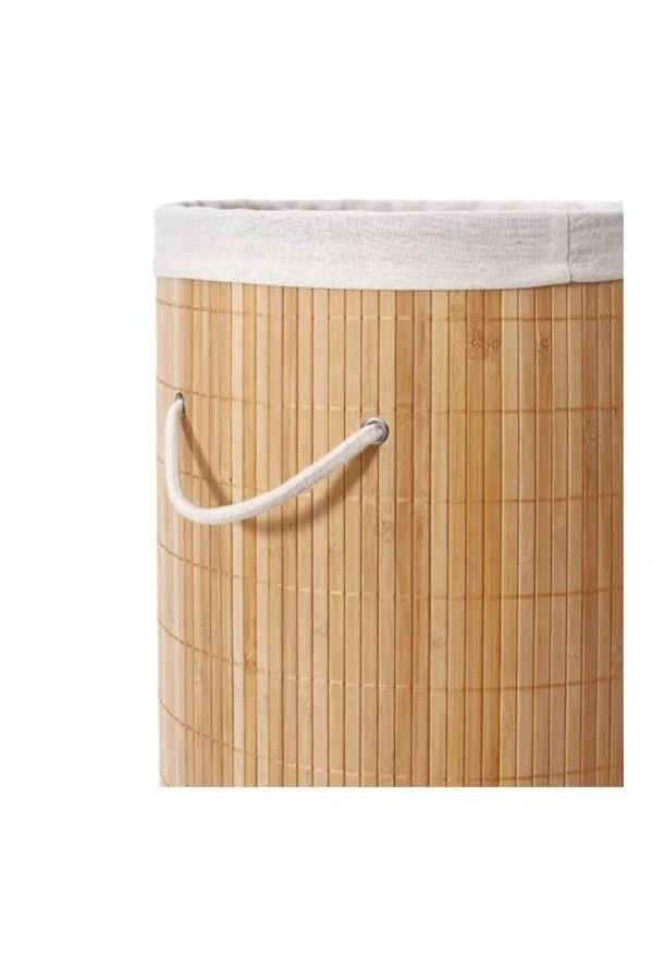 Bidebuvar DecoHandy Yuvarlak Bambu Kirli Sepeti