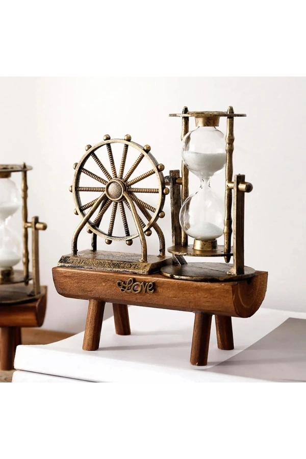 Bidebuvar Dekoratif Dönme Dolap Biblolu Kum Saati