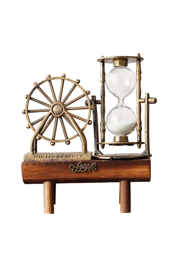 Bidebuvar Dekoratif Dönme Dolap Biblolu Kum Saati