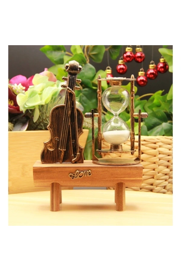 Bidebuvar Dekoratif Keman Tasarımlı Kum Saati