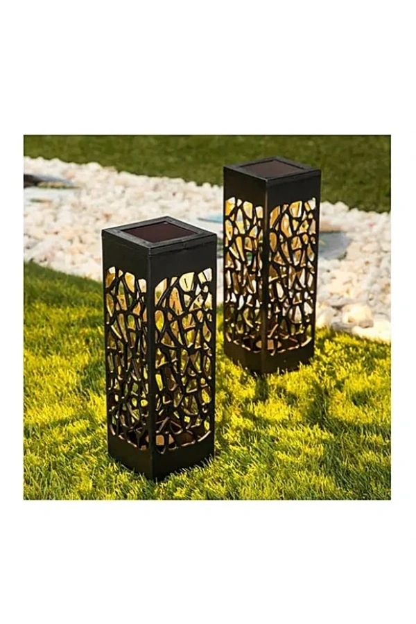 Bidebuvar Dekoratif Solar Güneş Enerjili Bahçe Aydınlatması Yürüyüş Yolu Seti (6 Adet)