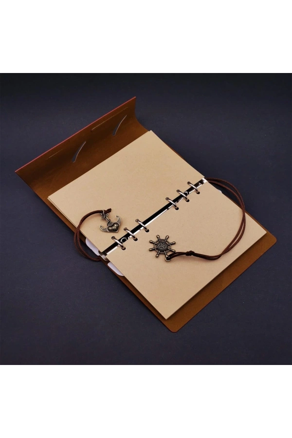 Bidebuvar Deri Defter ve Tüylü Kalem Hediye Seti