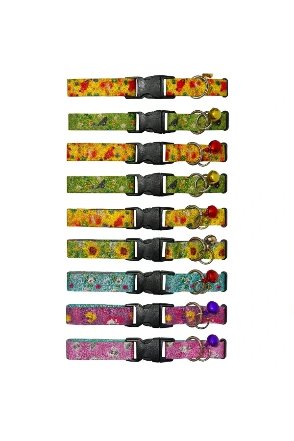 Bidebuvar Desenli Zilli Kedi Tasması