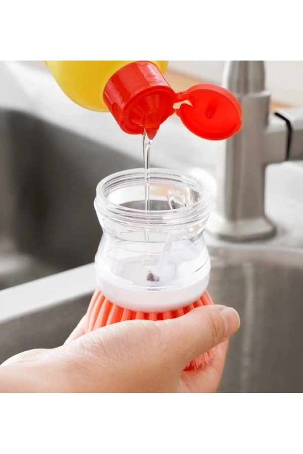 Bidebuvar Deterjan Hazneli Bulaşık Yıkama Fırçası