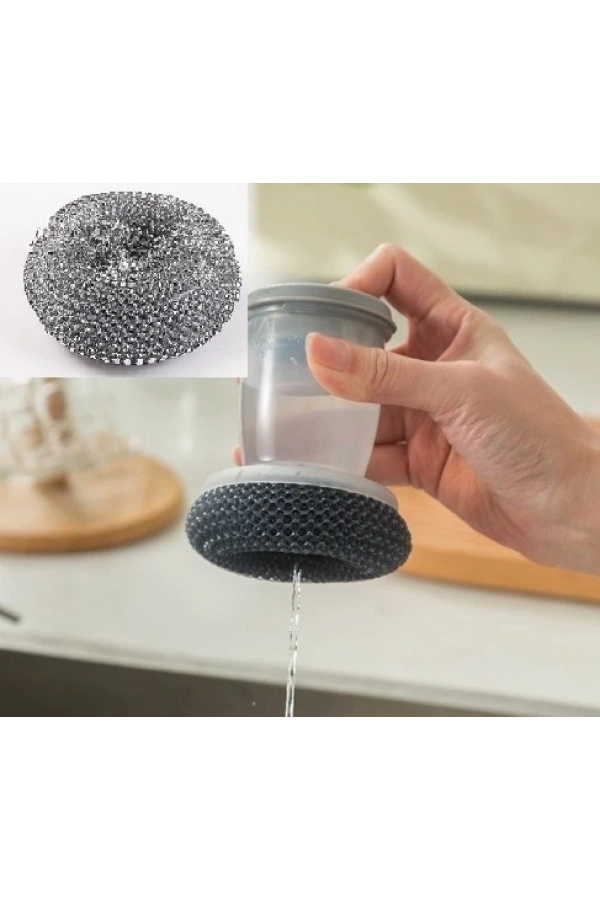 Bidebuvar Deterjan Hazneli Telli Bulaşık Fırçası