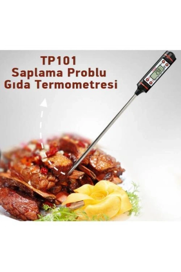 Bidebuvar Dijital Mutfak ve Gıda Termometresi - Hassas Ölçüm - Paslanmaz Çelik - Daldırmalı Model - Saklama Kutulu