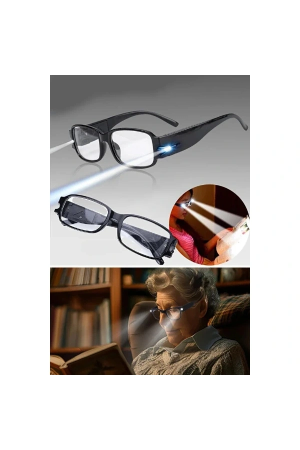 Bidebuvar Dinlendirici LED Işıklı Okuma Gözlüğü