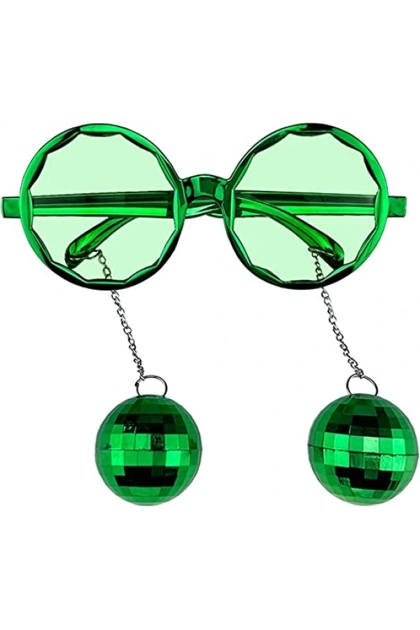 Bidebuvar Disko Toplu Küpeli Parti Gözlüğü Yeşil Renk