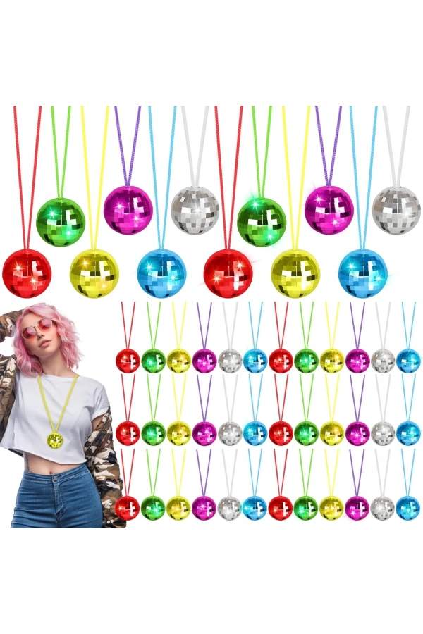 Bidebuvar Disko Topu Kolye Seti 6 Adet