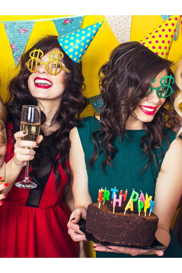 Bidebuvar Dolar Şekilli Metalize Parti Gözlüğü 6 Adet