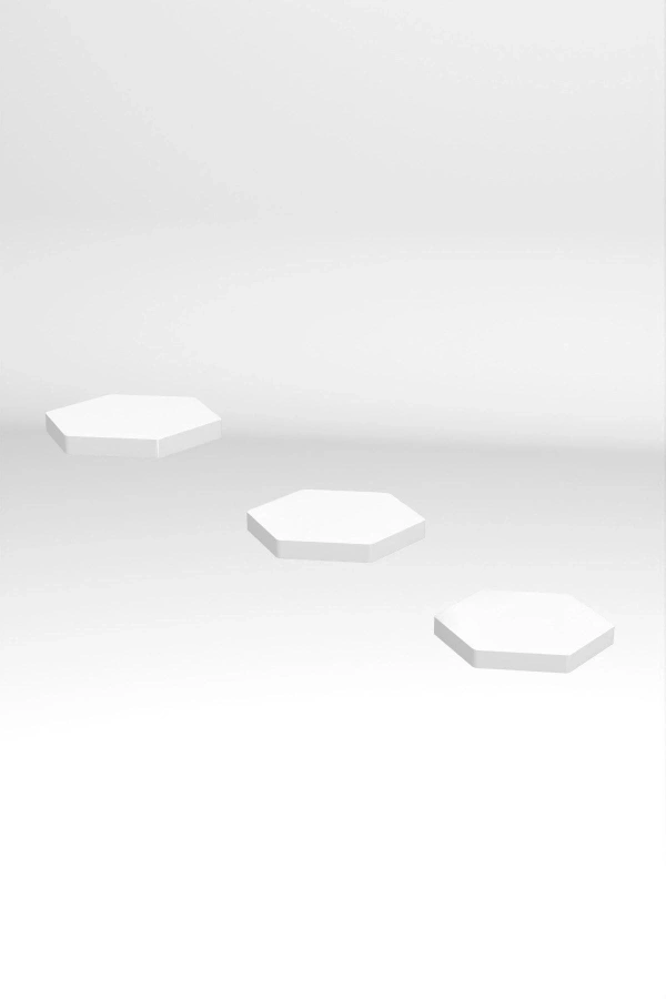 Bidebuvar Duvar Rafı Dekoratif 3 Adet Çiçeklik Altıgen Beyaz