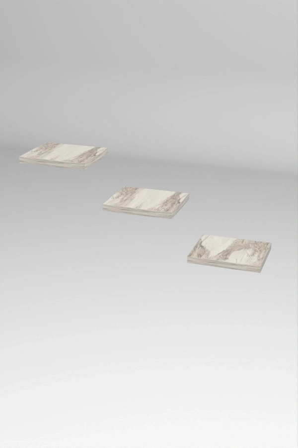 Bidebuvar Duvar Rafı Dekoratif 3 Adet Çiçeklik Kare Efes