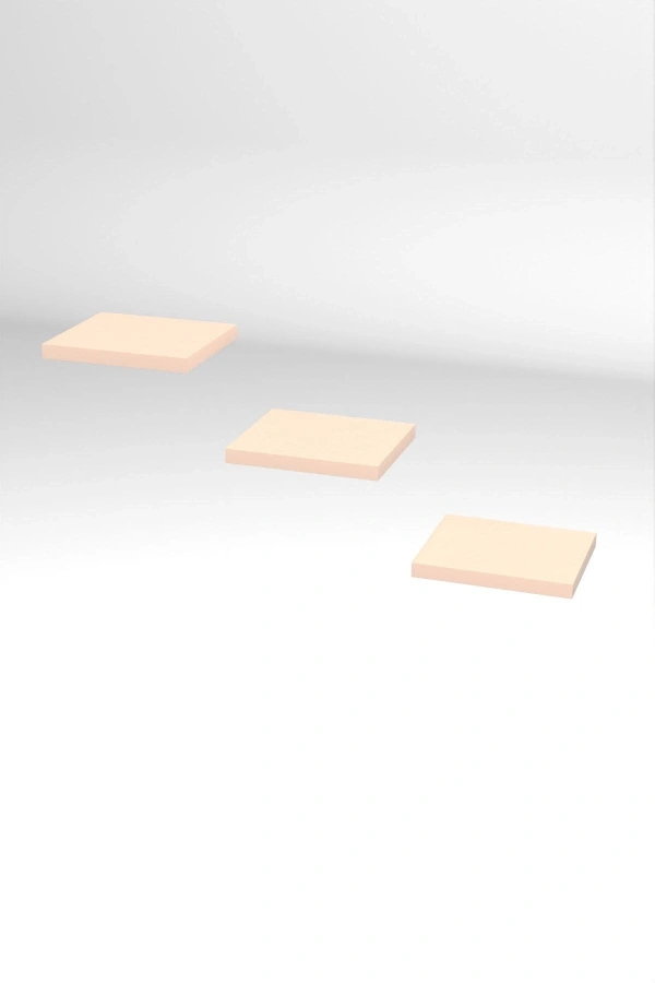 Bidebuvar Duvar Rafı Dekoratif 3 Adet Çiçeklik Kare Krem