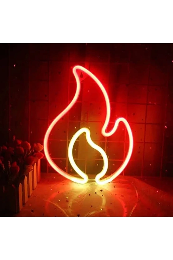 Bidebuvar Duvara Asmalı Neon Alev LED