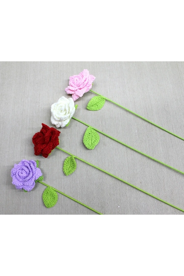 Bidebuvar El Örgüsü Tekli Gül