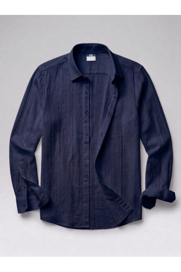 Bidebuvar Erkek Armürlü Yarım Oversize Müslin Gömlek