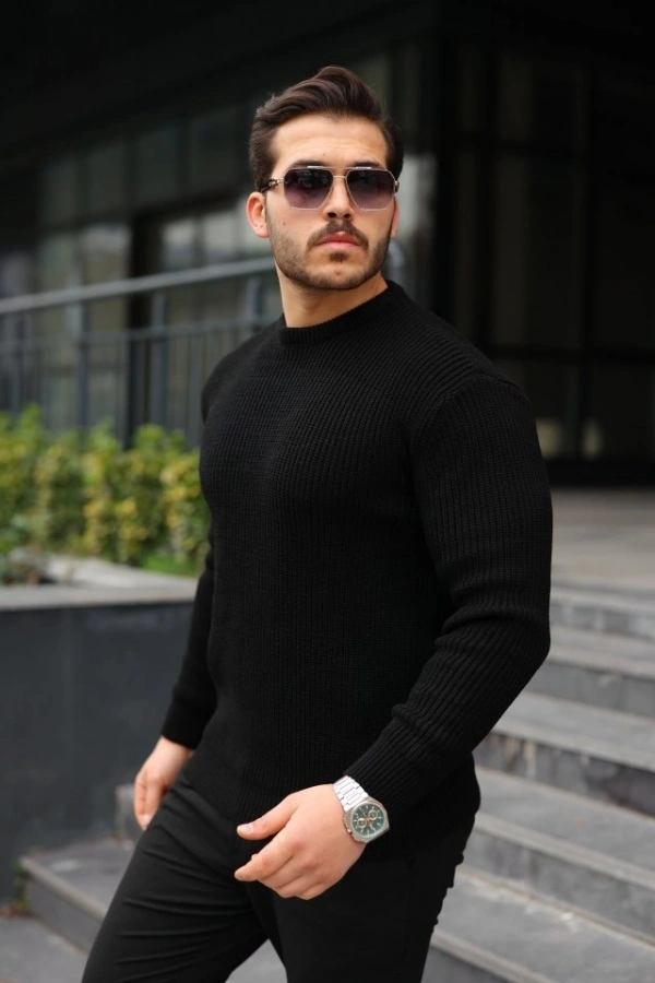 Bidebuvar Erkek Bisiklet Yaka Örme Kazak